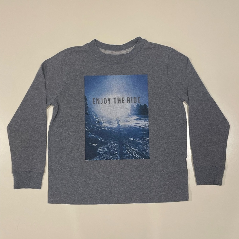 Gray XS Long Sleeve Tee Old Navy “Enjoy the ride”